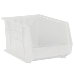 Partners Brand Plastic Stack & Hang Bin Boxes, Small Size, 5 3/8" x 4 1/8" x 3", Clear, Pack Of 24