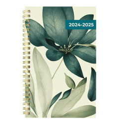 2024-2025 Blueline® 13-Month Weekly/Monthly Academic Planner, 5" x 8", 100% Recycled, Green Foliage, July to July, CA114PI.01