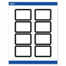 Avery® Print-To-The-Edge Labels With Sure Feed® Technology, S00-DKZ-PRWMP10, Rectangle, 2" x 3", Matte White, Preprinted Double Black Border Design, Pack Of 80