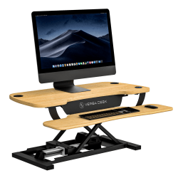 VersaDesk Power Pro Sit-To-Stand Height-Adjustable Electric Desk Riser, 36"W x 24"D, Maple