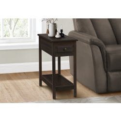 Monarch Specialties Mei Rectangular Accent Table, 25"H x 11-3/4"W x 23-1/2"D, Brown