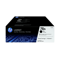 HP 78A Black Toner Cartridges, Pack Of 2, CE278D