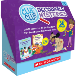 Scholastic Teaching Solutions Clue Club Decodable Mysteries, Multi-Copy Set, 50 Books