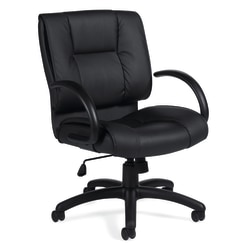 Offices To Go™ Luxehide Bonded Leather Mid-Back Chair, Black