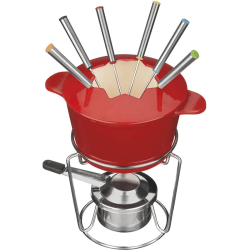 Cuisinart™ 13-Piece Cast Iron Fondue Cookware Set, Red