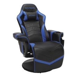 Respawn 900 Racing-Style Bonded Leather Gaming Recliner, Black/Blue