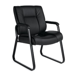 Offices To Go™ Luxehide Bonded Leather Guest Chair, Black