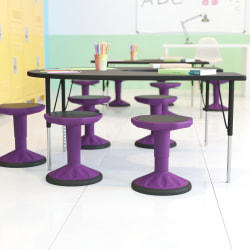 Flash Furniture Carter Adjustable Height Kids Flexible Active Stool, Purple