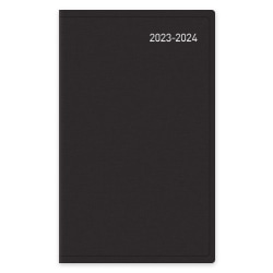 2023-2024 Office Depot® Brand Weekly Academic Planner, 4" x 6-3/8", 30% Recycled, Black, July 2023 to June 2024