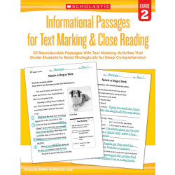 Scholastic Teacher Resources Informational Passages For Text Marking & Close Reading, Grade 2