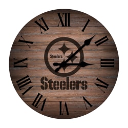Imperial NFL Rustic Wall Clock, 16", Pittsburgh Steelers
