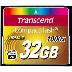 Transcend Ultimate 32 GB CompactFlash - 160 MB/s Read - 120 MB/s Write - 1000x Memory Speed
