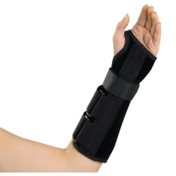 Medline Deluxe Wrist & Forearm Splint, Left, X-Small, Black