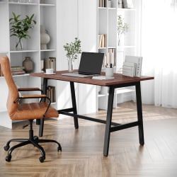 Flash Furniture Redmond Commercial 48x30 Conference Table, PVC Edging and Heavy Duty A-Frame Steel Base, Walnut - MTM4830WLTABF