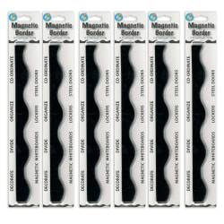 Ashley Productions Magnetic Scallop Borders, 1’ x 12", Black, 12 Borders Per Pack, Set Of 6 Packs