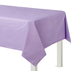 Amscan Flannel-Backed Vinyl Table Covers, 54" x 108", Lavender, Set Of 2 Covers