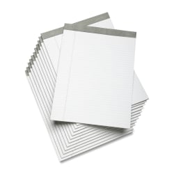 SKILCRAFT® Linen Top Writing Pads, 8 1/2" x 11", White, Pack Of 12 (AbilityOne 7530-01-447-1353)