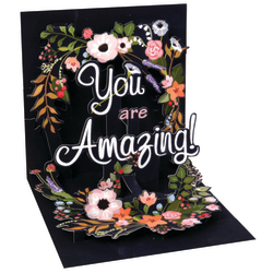 Up With Paper Everyday Pop-Up Greeting Card With Envelope, Half Fold, 4-1/2" x 4-1/2", You Are Amazing