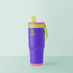 Base Brands Spill-Proof Tumbler With Handle, 24 Oz, Purple