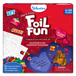 Skillmatics Foil Fun Valentine's Day Friendship Exchange Craft Kit, Kit Of 150 Pieces