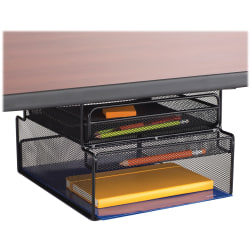 Safco Onyx Mountable Hanging Storage - 7.3" Height x 10.3" Width x 12.4" Depth - Scratch Resistant - Black - Steel - 1 Each