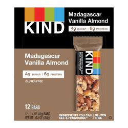 KIND® Madagascar Vanilla Almond Bars, 1.41 Oz, Box Of 12