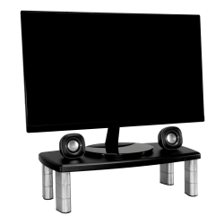 3M™ Monitor Stand, 5 7/8" x 20 1/2" x 12 1/2", MS90B, Black/Silver