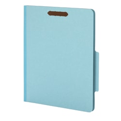 Pendaflex® Pressboard Classification File Folders With Fasteners, 8 1/2" x 11", Letter Size, 60% Recycled, Blue, Box Of 10
