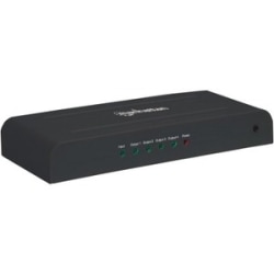 Manhattan HDMI Splitter, 4-Port, 4K@30Hz, AC Powered, Black, Three Year Warranty, Boxed - Video/audio splitter - 4 x HDMI - desktop