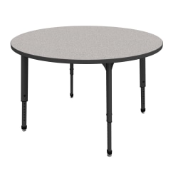 Marco Group™ Apex™ Series Round Adjustable Tables, 30"H x 48"W x 48"D, Gray Nebula/Black