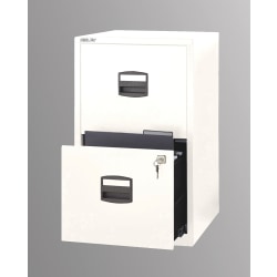 Bisley 14-13/16"D Vertical 2-Drawer Under-Desk File Cabinet, White