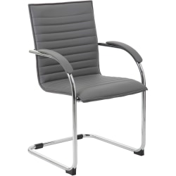 Boss Office Products Ribbed Side Chairs, Gray, Set Of 2