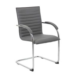Boss Office Products Ribbed Side Chairs, Gray, Set Of 2