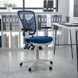 Flash Furniture Ergonomic Mesh Mid-Back Executive Office Chair, Blue/White