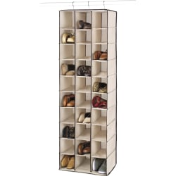 Whitmor Shoe Rack - 60 x Shoes - 30 Compartment(s) - Steel, Canvas
