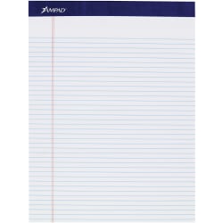 Ampad Legal Ruled Writing Pad, Legal Ruled Front Ruling, 1"H x 8.5"W x 11.8"L, Smooth Surface, Perforated, Sturdy Back, 4 / Pack