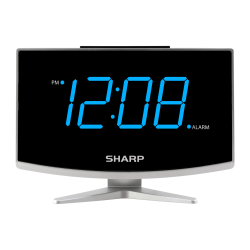 Sharp® Digital Alarm Clock With Jumbo Display, 5-5/8"H x 3/8"W x 2-1/4"D, Black