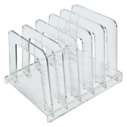 Azar Displays File Sorting Desk Organizer, 7-1/4"H x 8"W x 9-1/2"D, Clear