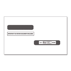 ComplyRight Double-Window Envelopes For W-2 (5216)/1099-R (5175) Tax Forms, 5-5/8" x 9", Moisture-Seal, White, Pack Of 100 Envelopes