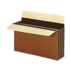 Pendaflex® File Pockets, Heavy-Duty, Extra-Wide Accordion, Letter Size, 3 1/2" Expansion, Brown, Box Of 10