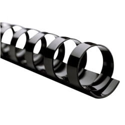 GBC® CombBind™ 19-Ring Binding Spines, 3/8" Capacity (55 Sheets), Black, Box Of 100