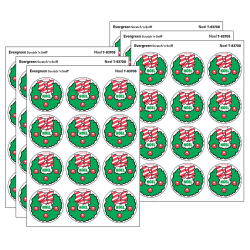 Trend Retro Scratch 'n Sniff Stinky Stickers, Noel/Evergreen Scent, 24 Stickers Per Pack, Bundle Of 6 Packs