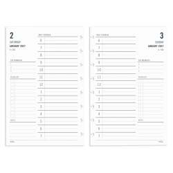 2027 TUL® Discbound Daily Planner Refill Pages, Junior Size, January To December