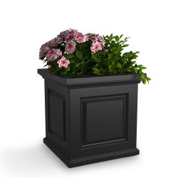 Mayne Nantucket Square Planter, 20"H, Black