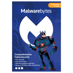 Malwarebytes Premium, For 5 PC/Mac® Devices, Disc