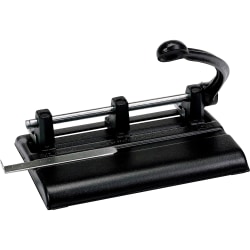 Master Products Power Handle 2/3-hole Paper Punch - 3 Punch Head(s) - 40 Sheet Capacity - 13/32" Punch Size - 10.9" x 7.5" x 11.1" - Black