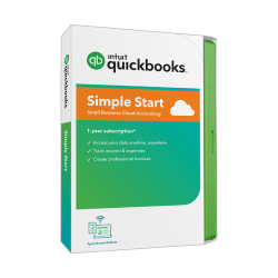 Intuit® QuickBooks® Online, Simple Start 2020, 1 Year Subscription