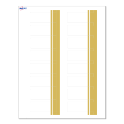 Avery® Print-To-The-Edge Labels With Sure Feed® Technology, S00-D1Z-PRWMP10, Rectangle, 1" x 2-5/8", Matte White, Preprinted Double Dipped Gold Edge Design, Pack Of 160