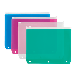 Office Depot® Brand Transparent Binder Pocket, Large, 8 1/2" x 10 1/2", Assorted Colors