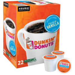 Dunkin' Donuts® Single-Serve Coffee K-Cup® Pods, French Vanilla, Carton Of 22